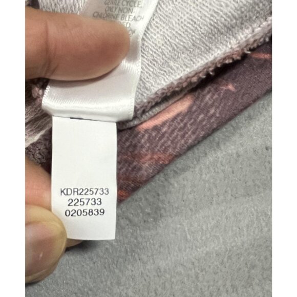 Pure Jill Dress Womens Large Tall Purple Pink Floral Affinity French Terry Pima - Picture 4 of 8